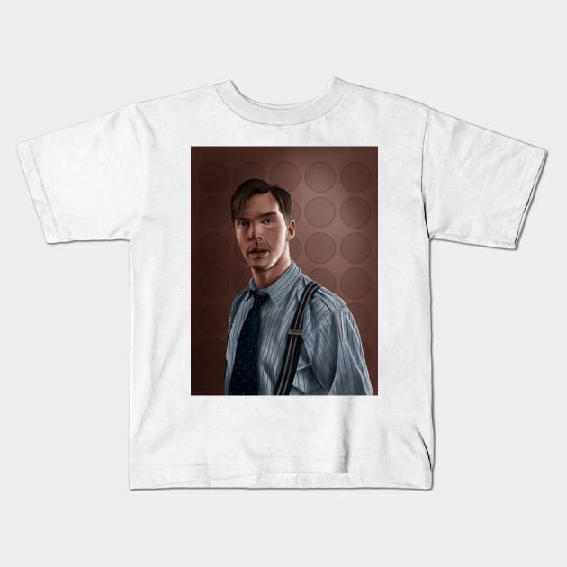 Alan Turing Kids T-Shirt by SanFernandez